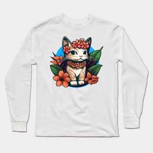 Hawaii Vibes Kitty Long Sleeve T-Shirt